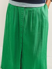 Green N. Premium 100% Linen Midi Skirt - Image 6 of 9