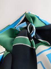 Blue/Green Print Satin Sarong Mini Skirt - Image 7 of 7