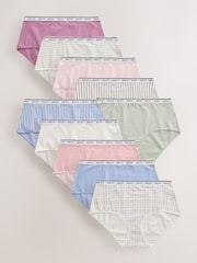 Green Midi Cotton Logo Knickers 10 Pack - Image 1 of 13