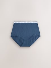 Green Check Stripe Full Brief Cotton Logo Knickers 4 Pack - Image 8 of 11