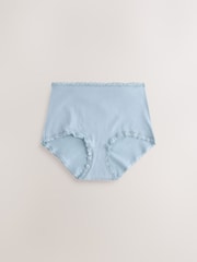 Purple/Green/Blue/Pink Full Brief Cotton and Lace Knickers 10 Pack - Image 10 of 15