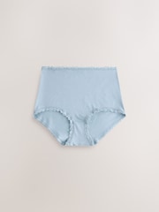 Purple/Green/Blue/Pink Full Brief Cotton and Lace Knickers 10 Pack - Image 14 of 15