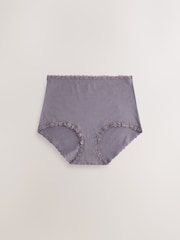 Purple/Green/Blue/Pink Full Brief Cotton and Lace Knickers 10 Pack - Image 15 of 15