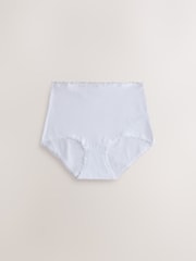 Purple/Green/Blue/Pink Full Brief Cotton and Lace Knickers 10 Pack - Image 6 of 15