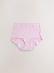 Purple/Green/Blue/Pink Full Brief Cotton and Lace Knickers 10 Pack - Image 8 of 15