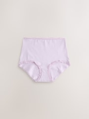 Purple/Green/Blue/Pink Full Brief Cotton and Lace Knickers 10 Pack - Image 9 of 15