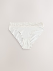 Pink/Cream High Leg Cotton and Lace Knickers 7 Pack - Image 2 of 10