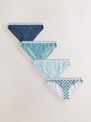 Yaşıl Dama Zolağı - Cotton Loqo Knickers 4 Pack - 7şəkildən 1 şəkil