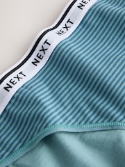 Green Check Stripe Brazilian Cotton Logo Knickers 4 Pack - Image 10 of 11