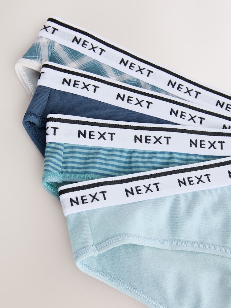 Green Check Stripe Brazilian Cotton Logo Knickers 4 Pack - Image 11 of 11 Green Check Stripe Brazilian Cotton Logo Knickers 4 Pack - Image 11 of 11