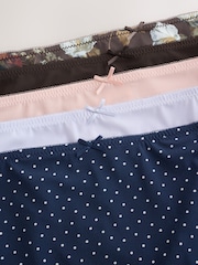 Floral/Spot High Waist High Leg Lace Back No VPL Invisible Knickers 5 Pack - Image 10 of 11