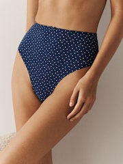 Floral/Spot High Waist High Leg Lace Back No VPL Invisible Knickers 5 Pack - Image 2 of 11