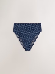 Floral/Spot High Waist High Leg Lace Back No VPL Invisible Knickers 5 Pack - Image 5 of 11