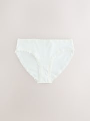 Grey/Pink/Cream High Leg Cotton and Lace Knickers 4 Pack - Image 8 of 10