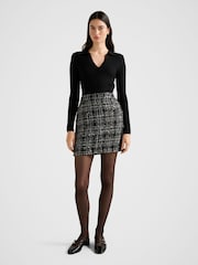 Forever New Black Paisley Boucle Mixed Mini Dress - Image 5 of 5