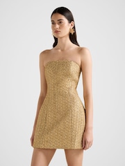 Forever New Gold Charlie Tweed Strapless Mini Dress - Image 4 of 5