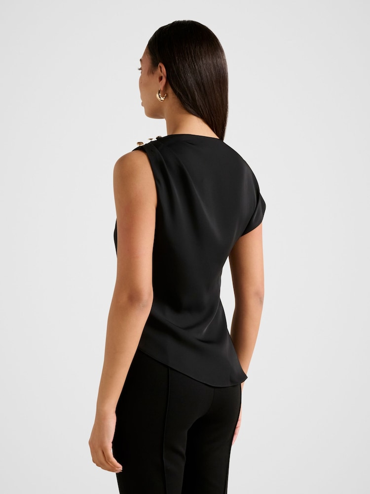Forever New Black Aubery Asymmetrical Draped Top - Image 2 of 5 Forever New Black Aubery Asymmetrical Draped Top - Image 2 of 5