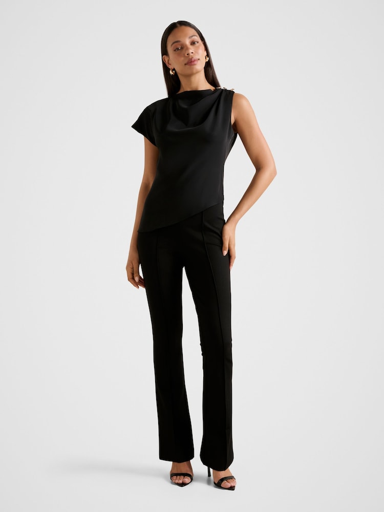 Forever New Black Aubery Asymmetrical Draped Top - Image 5 of 5 Forever New Black Aubery Asymmetrical Draped Top - Image 5 of 5