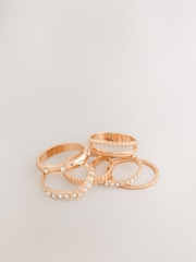 Gold Tone Sparkle Stacker Rings 6 Pack - Image 2 of 3