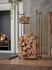 Cox & Cox Black Tall Log and Kindling Holder - Image 1 of 5