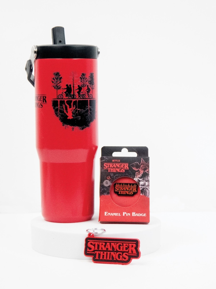 Pyramid International Red Stranger Things Drinks Tumbler & Keychain Gift Set - Image 1 of 1 Pyramid International Red Stranger Things Drinks Tumbler & Keychain Gift Set - Image 1 of 1