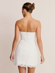 Six Stories White Lace Bandeau Corset Mini Dress - Image 3 of 5