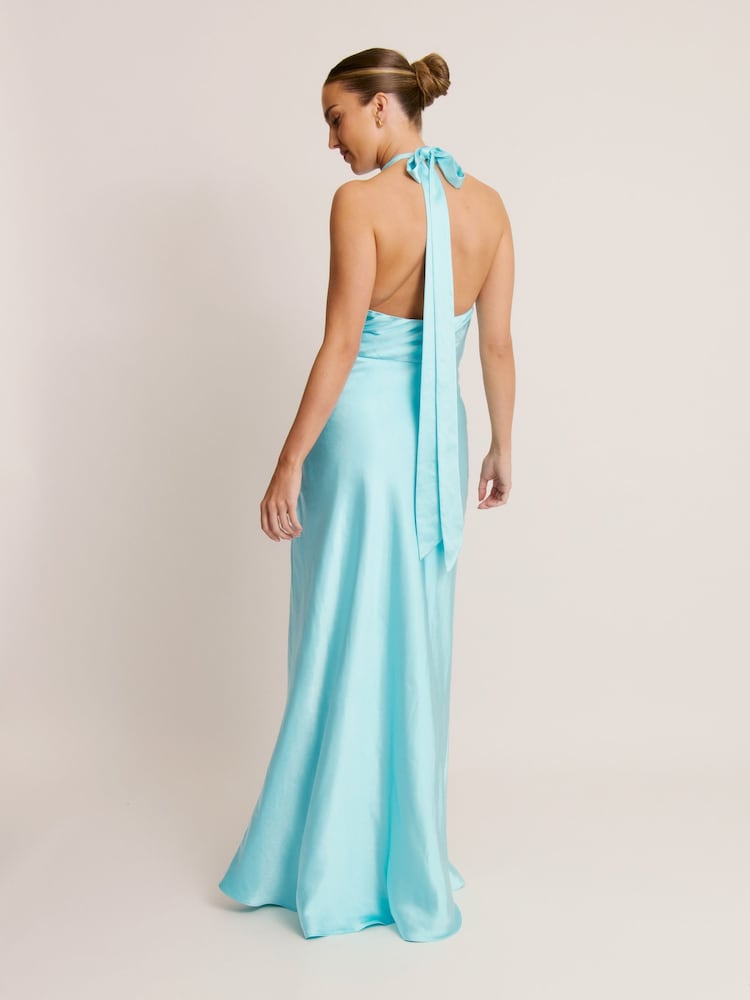 Six Stories Plunge Knot Neck Scarf Bridesmaid Dress - Imaginea 2 din 6 Six Stories Plunge Knot Neck Scarf Bridesmaid Dress - Imaginea 2 din 6