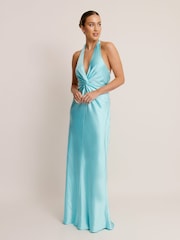 Six Stories Plunge Knot Neck Scarf Bridesmaid Dress - Imaginea 5 din 6