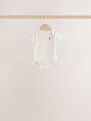 Orange Floral Short Sleeve Baby Bodysuit 5 Pack - Image 3 of 11