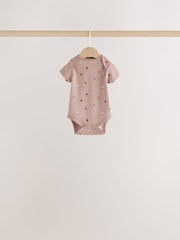 Orange Floral Short Sleeve Baby Bodysuit 5 Pack - Image 5 of 11