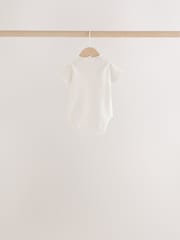 Orange Floral Short Sleeve Baby Bodysuit 5 Pack - Image 8 of 11