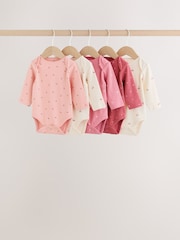 Rosa con estampado de cerezas - 5 Pack Traje de bebé de manga larga - Imagen 1 de 14