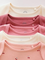 Rosa con estampado de cerezas - 5 Pack Traje de bebé de manga larga - Imagen 10 de 14