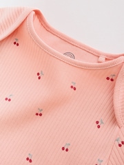Rosa con estampado de cerezas - 5 Pack Traje de bebé de manga larga - Imagen 12 de 14