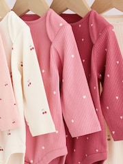 Rosa con estampado de cerezas - 5 Pack Traje de bebé de manga larga - Imagen 9 de 14