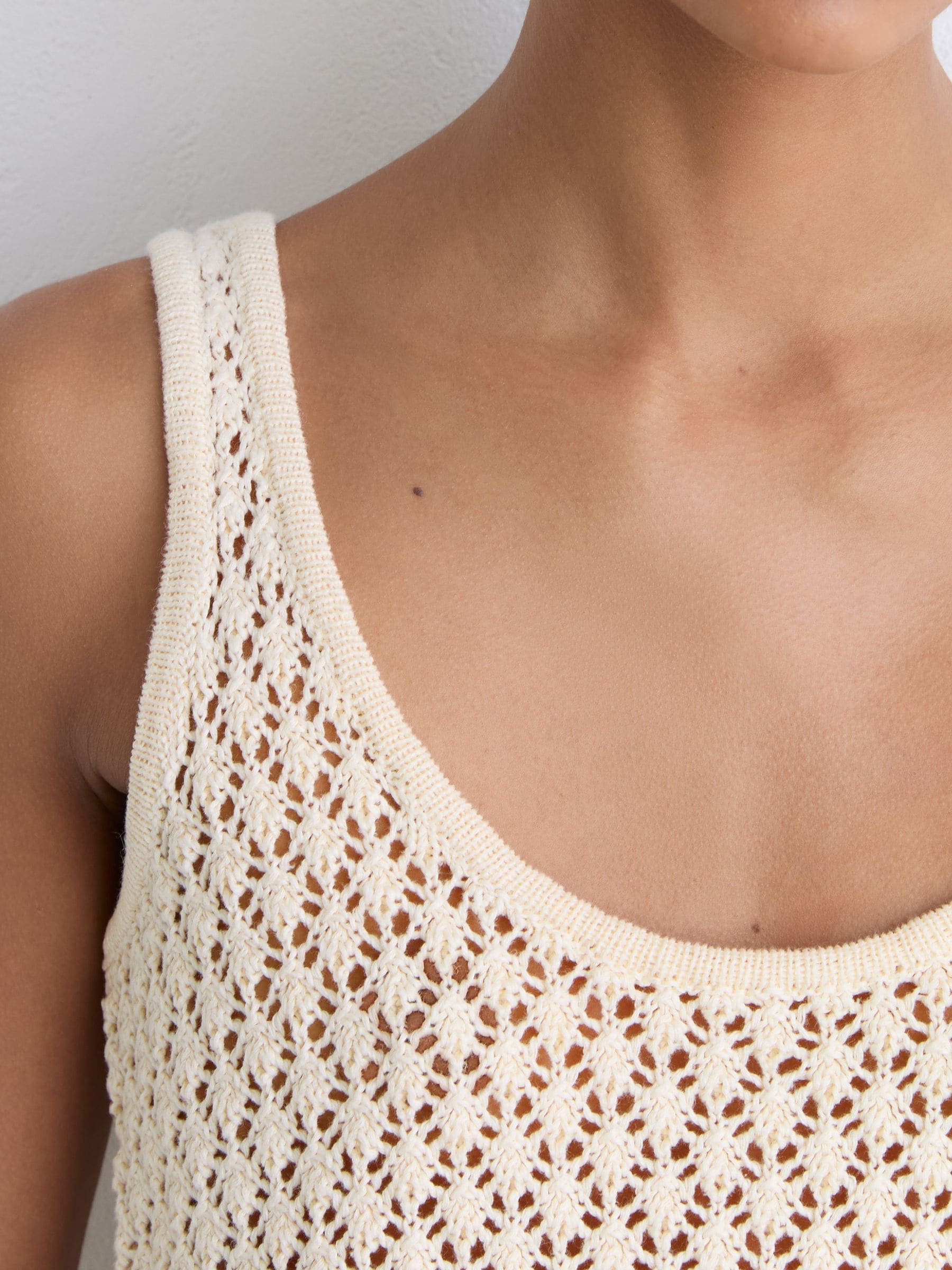 Buy Reiss Ivory Colette Linen Open-Stitch Knitted Vest from Next USA