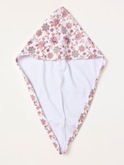 FatFace White Floral Printed Hair Wrap Towel - Image 1 of 3