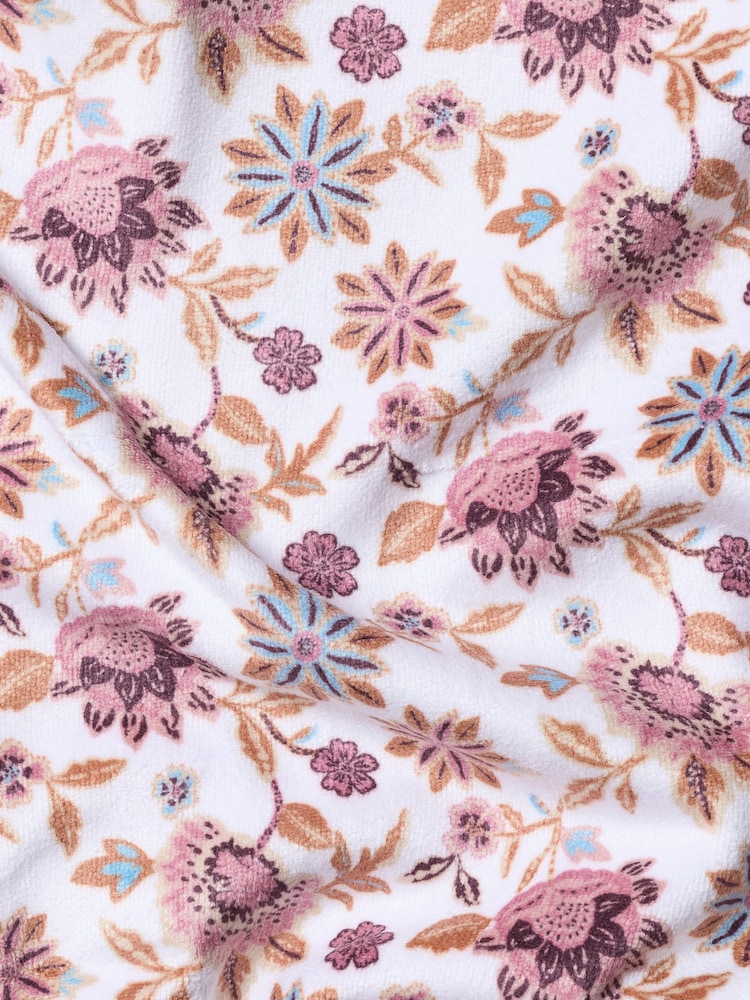 FatFace White Floral Printed Hair Wrap Towel - Image 3 of 3