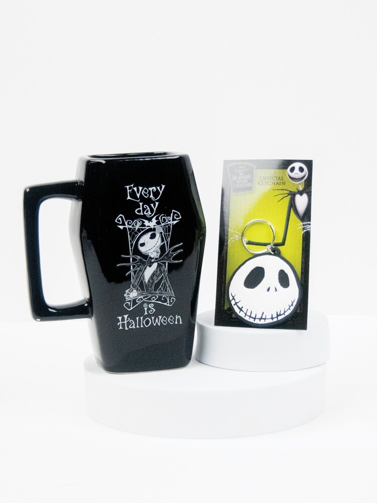 Pyramid International Black Nightmare Before Christmas Coffin Shaped Mug and Keychain Gift Set - Image 1 of 3