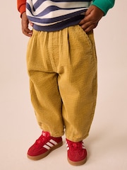 Yellow Wide Fit Textured Corduroy Pull On Trousers (3mths-7yrs) - Image 1 of 8
