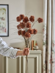 Laura Ashley Set of 3 Rust Artificial Paper Seed Head Stems - Image 1 of 4