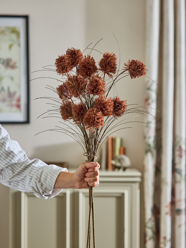 Laura Ashley Set of 3 Rust Artificial Paper Seed Head Stems - Image 1 of 4 Laura Ashley Set of 3 Rust Artificial Paper Seed Head Stems - Image 1 of 4