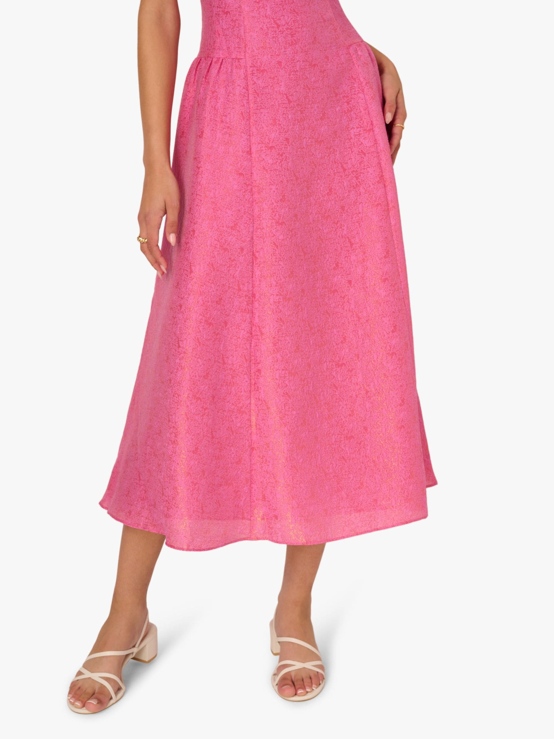 Buy Adrianna Papell Pink Textured Jacquard Dress from the Next UK