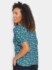 M&Co Ditsy Floral Short Sleeve Top - Imagem 3 de 5