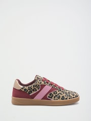 Friends Like These Leopard Animal Wide Fit Lace Up Slim Gum Sporty Trainers - Image 4 of 4
