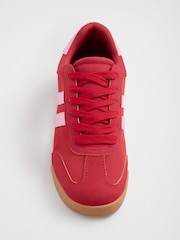 Friends Like These Red/Pink Standard Fit Lace-Up Retro Gumsole Sports Trainers - Image 3 of 4