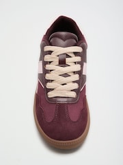 Friends Like These Burgundy Red Wide Fit Lace Up Slim Gum Sporty Trainers - Image 3 of 4