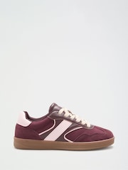 Friends Like These Burgundy Red Wide Fit Lace Up Slim Gum Sporty Trainers - Image 4 of 4