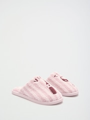গোলাপি - Friends Like These Borg Cosy Matcha Mule Slippers - 4এর মধ্যে 3 ছবি