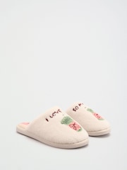 Cream - Friends Like These Borg Cosy Matcha Mule Slippers - 4এর মধ্যে 3 ছবি